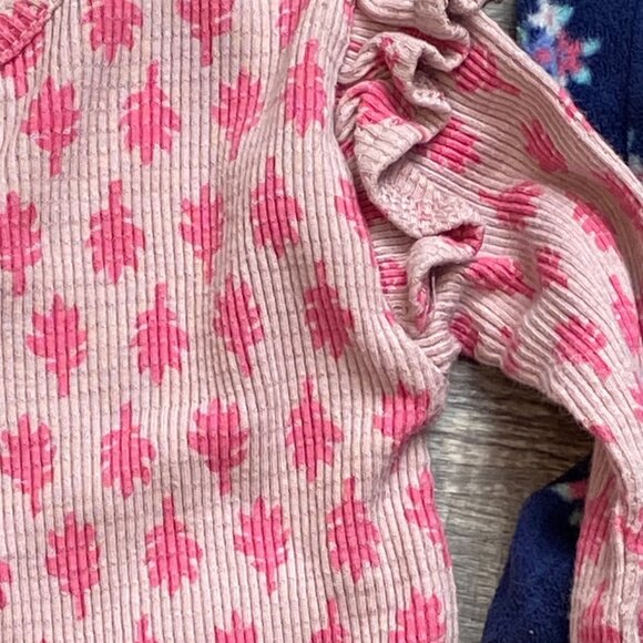 Baby Girls Long Sleeve Romper Set With Floral Patterns & Ruffles 3-6M - Picture 6 of 7